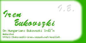 iren bukovszki business card